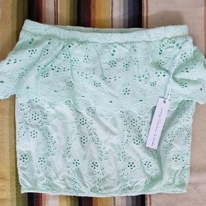 young fabulous & broke eyelet ruffle tube crop S